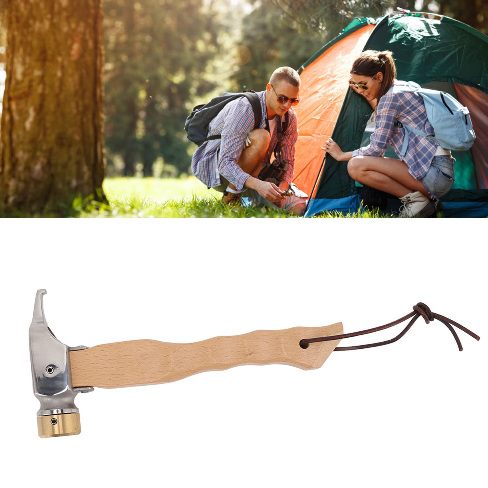 Amazon.com: Wisecoco 25cm Camping Hammer, Mini Wood Handle Hole